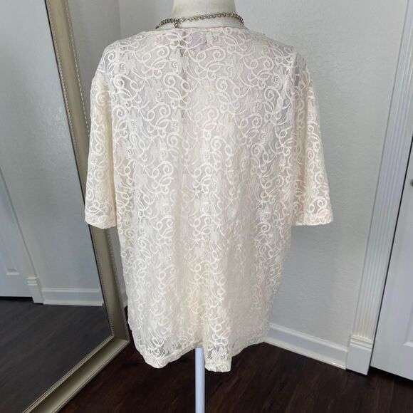 Pastille Whimsical Coquette Fairy Sheer White Cream Lace Blouse Top One Size - Picture 7 of 7